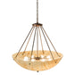 Meyda Lighting Madison 36" 8-Light Mahogany Bronze Inverted Pendant Light With Travertine Idalight Shade Glass