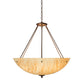 Meyda Lighting Madison 36" 8-Light Mahogany Bronze Inverted Pendant Light With Travertine Idalight Shade Glass