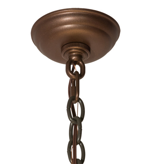 Meyda Lighting Madison 36" 8-Light Mahogany Bronze Inverted Pendant Light With Travertine Idalight Shade Glass