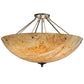 Meyda Lighting Madison 36" 8-Light Nickel Semi-flush Mount Ceiling Light With Beige Travertine Idalight Shade Glass