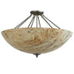Meyda Lighting Madison 36" 8-Light Nickel Semi-flush Mount Ceiling Light With Beige Travertine Idalight Shade Glass