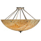 Meyda Lighting Madison 36" 8-Light Nickel Semi-flush Mount Ceiling Light With Beige Travertine Idalight Shade Glass