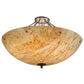 Meyda Lighting Madison 36" 8-Light Nickel Semi-flush Mount Ceiling Light With Beige Travertine Idalight Shade Glass