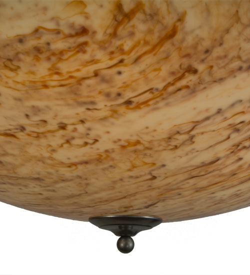 Meyda Lighting Madison 36" 8-Light Nickel Semi-flush Mount Ceiling Light With Beige Travertine Idalight Shade Glass
