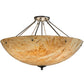 Meyda Lighting Madison 36" 8-Light Nickel Semi-flush Mount Ceiling Light With Beige Travertine Idalight Shade Glass