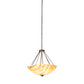 Meyda Lighting Madison 36" 8-Light Statuary Bronze Metallic Inverted Pendant Light With Travertine Idalight Shade