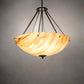 Meyda Lighting Madison 36" 8-Light Statuary Bronze Metallic Inverted Pendant Light With Travertine Idalight Shade