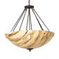 Meyda Lighting Madison 36" 8-Light Statuary Bronze Metallic Inverted Pendant Light With Travertine Idalight Shade