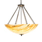 Meyda Lighting Madison 36" 8-Light Statuary Bronze Metallic Inverted Pendant Light With Travertine Idalight Shade