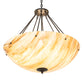 Meyda Lighting Madison 36" 8-Light Statuary Bronze Metallic Inverted Pendant Light With Travertine Idalight Shade