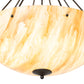 Meyda Lighting Madison 36" 8-Light Statuary Bronze Metallic Inverted Pendant Light With Travertine Idalight Shade