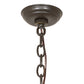Meyda Lighting Madison 36" 8-Light Statuary Bronze Metallic Inverted Pendant Light With Travertine Idalight Shade