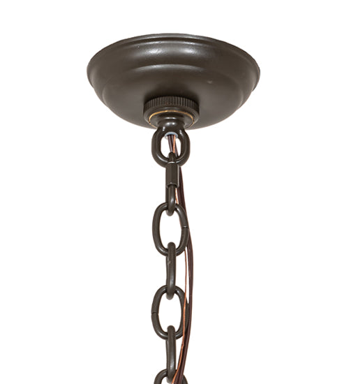 Meyda Lighting Madison 36" 8-Light Statuary Bronze Metallic Inverted Pendant Light With Travertine Idalight Shade