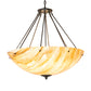 Meyda Lighting Madison 36" 8-Light Statuary Bronze Metallic Inverted Pendant Light With Travertine Idalight Shade