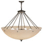 Meyda Lighting Madison 36" 8-Light Timeless Bronze Inverted Pendant Light With Fleshtone Idalight Shade