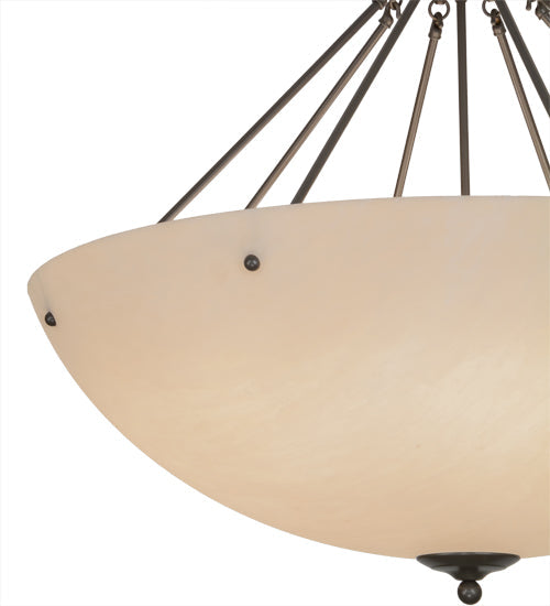 Meyda Lighting Madison 36" 8-Light Timeless Bronze Inverted Pendant Light With Fleshtone Idalight Shade