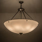 Meyda Lighting Madison 36" 8-Light Timeless Bronze Inverted Pendant Light With White Statuario Idalight Shade Glass