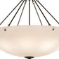 Meyda Lighting Madison 36" 8-Light Timeless Bronze Inverted Pendant Light With White Statuario Idalight Shade Glass