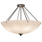 Meyda Lighting Madison 36" 8-Light Timeless Bronze Inverted Pendant Light With White Statuario Idalight Shade Glass
