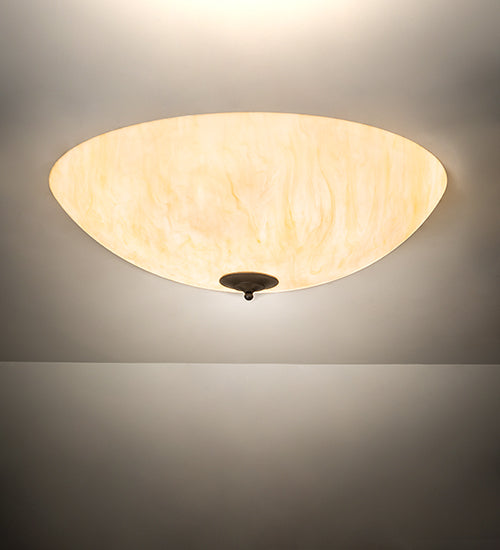Meyda Lighting Madison 42" 10-Light Oil Rubbed Bronze Flush Mount Light With Beige Frosted Botticino Idalight Shade