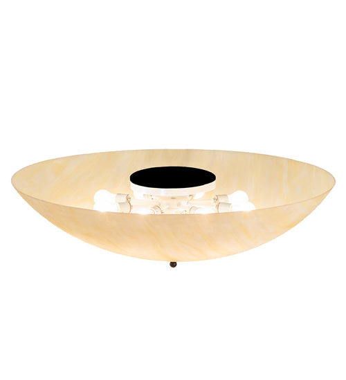 Meyda Lighting Madison 42" 10-Light Oil Rubbed Bronze Flush Mount Light With Beige Frosted Botticino Idalight Shade