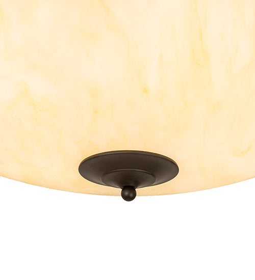 Meyda Lighting Madison 42" 10-Light Oil Rubbed Bronze Flush Mount Light With Beige Frosted Botticino Idalight Shade