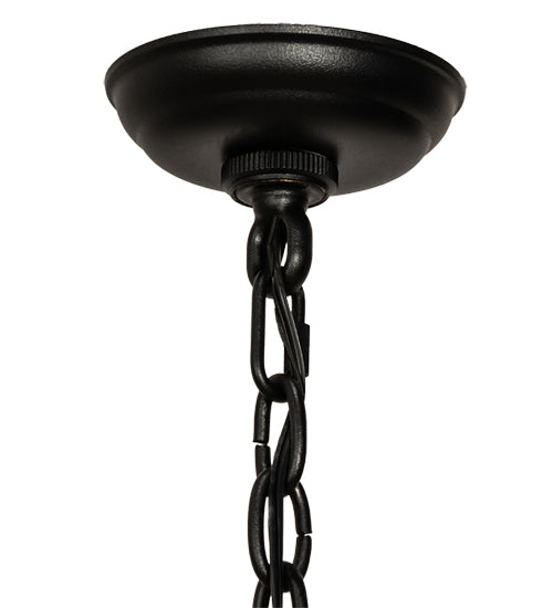 Meyda Lighting Madison 44" 8-Light Textured Black Inverted Pendant Light With Whitestone Idalight Shade