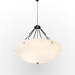 Meyda Lighting Madison 44" 8-Light Textured Black Inverted Pendant Light With Whitestone Idalight Shade