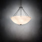 Meyda Lighting Madison 44" 8-Light Textured Black Inverted Pendant Light With Whitestone Idalight Shade
