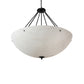 Meyda Lighting Madison 44" 8-Light Textured Black Inverted Pendant Light With Whitestone Idalight Shade