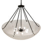 Meyda Lighting Madison 44" 8-Light Textured Black Inverted Pendant Light With Whitestone Idalight Shade