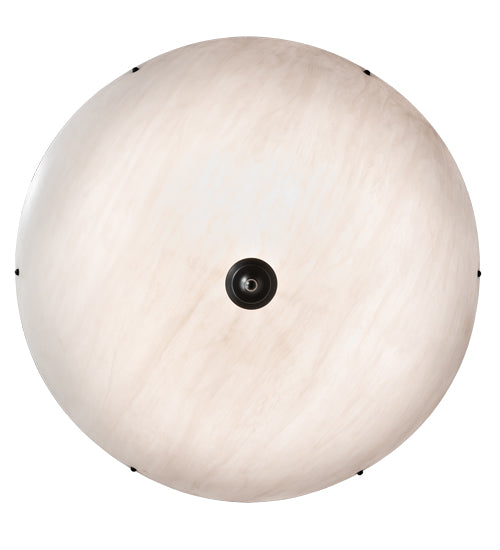 Meyda Lighting Madison 44" 8-Light Textured Black Inverted Pendant Light With Whitestone Idalight Shade