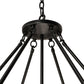 Meyda Lighting Madison 44" 8-Light Textured Black Inverted Pendant Light With Whitestone Idalight Shade