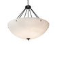 Meyda Lighting Madison 44" 8-Light Textured Black Inverted Pendant Light With Whitestone Idalight Shade