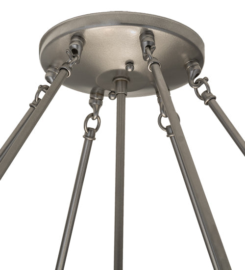 Meyda Lighting Madison 48" 8-Light Nickel Semi-flush Mount Light With Whitestone Idalight Shade Glass