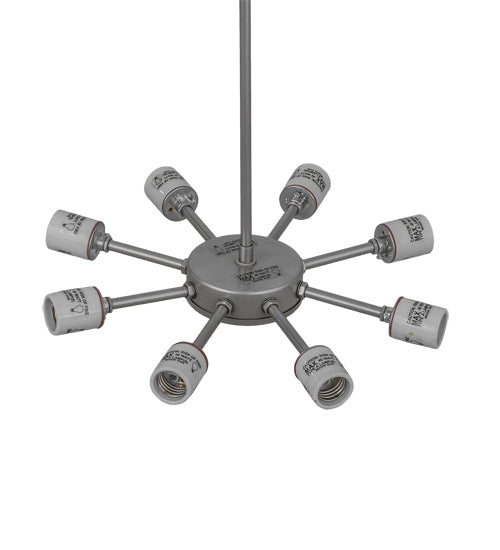 Meyda Lighting Madison 48" 8-Light Nickel Semi-flush Mount Light With Whitestone Idalight Shade Glass