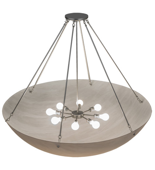 Meyda Lighting Madison 48" 8-Light Nickel Semi-flush Mount Light With Whitestone Idalight Shade Glass