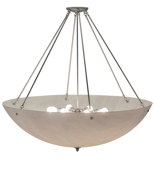 Meyda Lighting Madison 48" 8-Light Nickel Semi-flush Mount Light With Whitestone Idalight Shade Glass