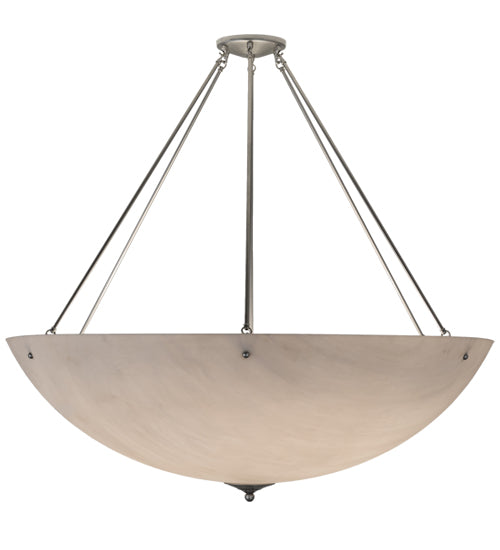 Meyda Lighting Madison 48" 8-Light Nickel Semi-flush Mount Light With Whitestone Idalight Shade Glass