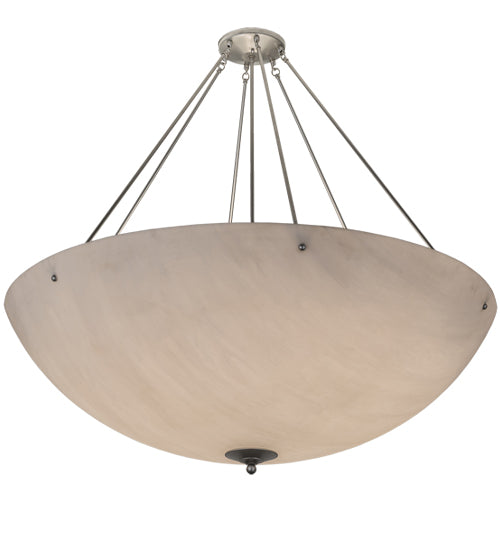 Meyda Lighting Madison 48" 8-Light Nickel Semi-flush Mount Light With Whitestone Idalight Shade Glass