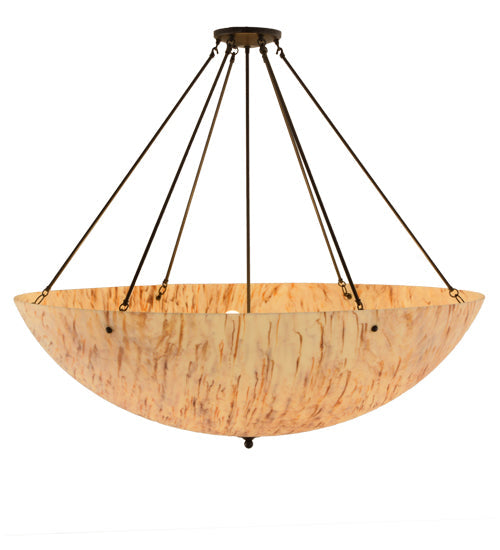 Meyda Lighting Madison 48" 8-Light Timeless Bronze Semi-flush Mount Ceiling Light With Beige Travertine Idalight Shade
