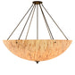 Meyda Lighting Madison 48" 8-Light Timeless Bronze Semi-flush Mount Ceiling Light With Beige Travertine Idalight Shade