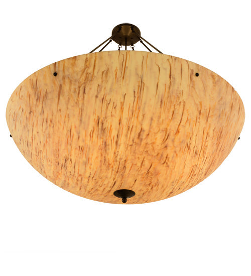 Meyda Lighting Madison 48" 8-Light Timeless Bronze Semi-flush Mount Ceiling Light With Beige Travertine Idalight Shade