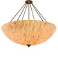 Meyda Lighting Madison 48" 8-Light Timeless Bronze Semi-flush Mount Ceiling Light With Beige Travertine Idalight Shade