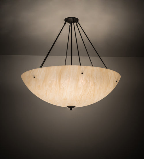 Meyda Lighting Madison 48" 8-Light Timeless Bronze Semi-flush Mount Light With Beige Sahara Taupe Idalight Shade