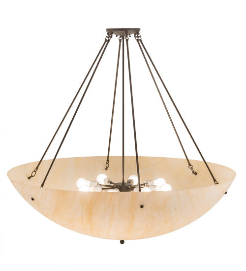 Meyda Lighting Madison 48" 8-Light Timeless Bronze Semi-flush Mount Light With Beige Sahara Taupe Idalight Shade