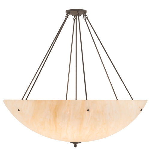Meyda Lighting Madison 48" 8-Light Timeless Bronze Semi-flush Mount Light With Beige Sahara Taupe Idalight Shade