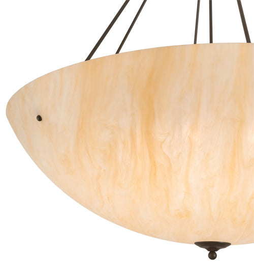 Meyda Lighting Madison 48" 8-Light Timeless Bronze Semi-flush Mount Light With Beige Sahara Taupe Idalight Shade