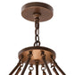 Meyda Lighting Madison 60" 10-Light Mahogany Bronze Inverted Pendant Light With Beige Travertine Idalight Shade Glass