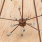 Meyda Lighting Madison 60" 10-Light Mahogany Bronze Inverted Pendant Light With Beige Travertine Idalight Shade Glass